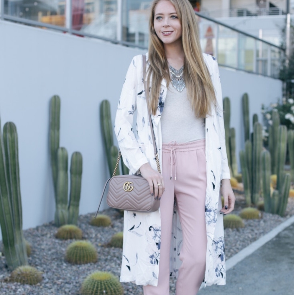 Dynamite White Floral Duster Kimono